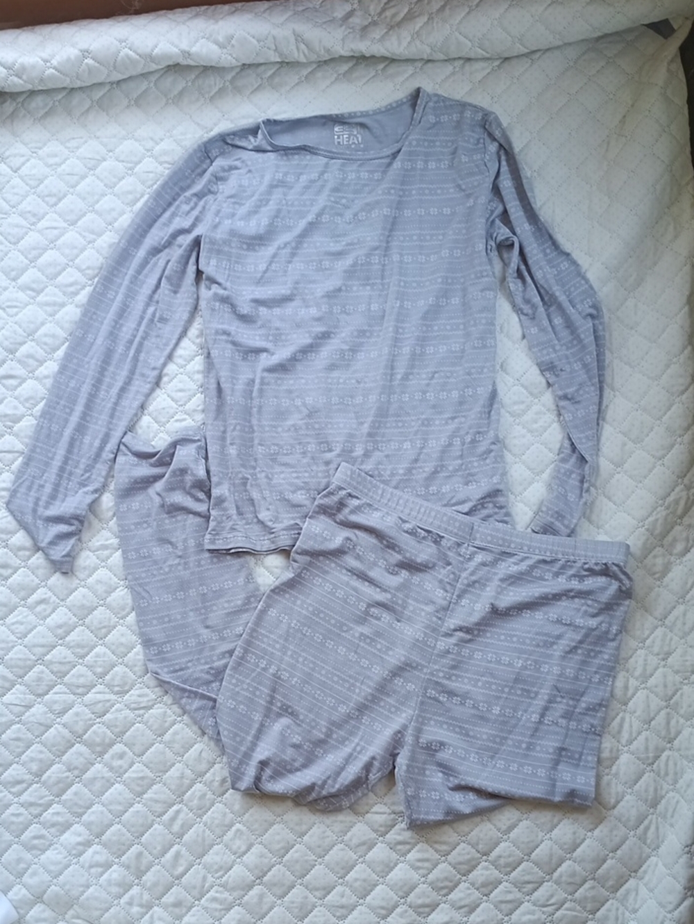 Kids Light Gray Base Layer Top And Bottom